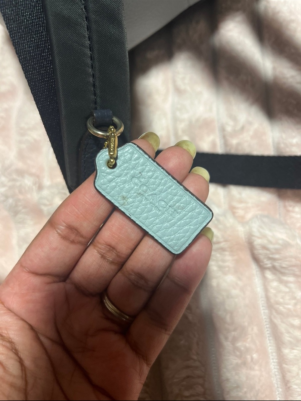 Coach Green & Light Blue Leather Mini Backpack with Radish Patch - Picture 5 of 6